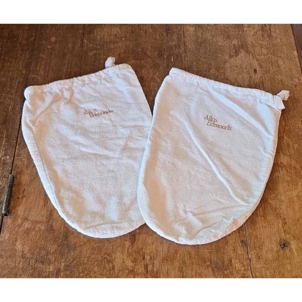 Set of 2 Allen Edmonds Cotton Shoe Dust Bags Flannel Drawstring Storage Travel